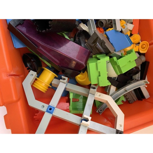 Vintage Fisher Price CONSTRUX Building Toys Lot Construction Set Orange Case - Picture 8 of 10